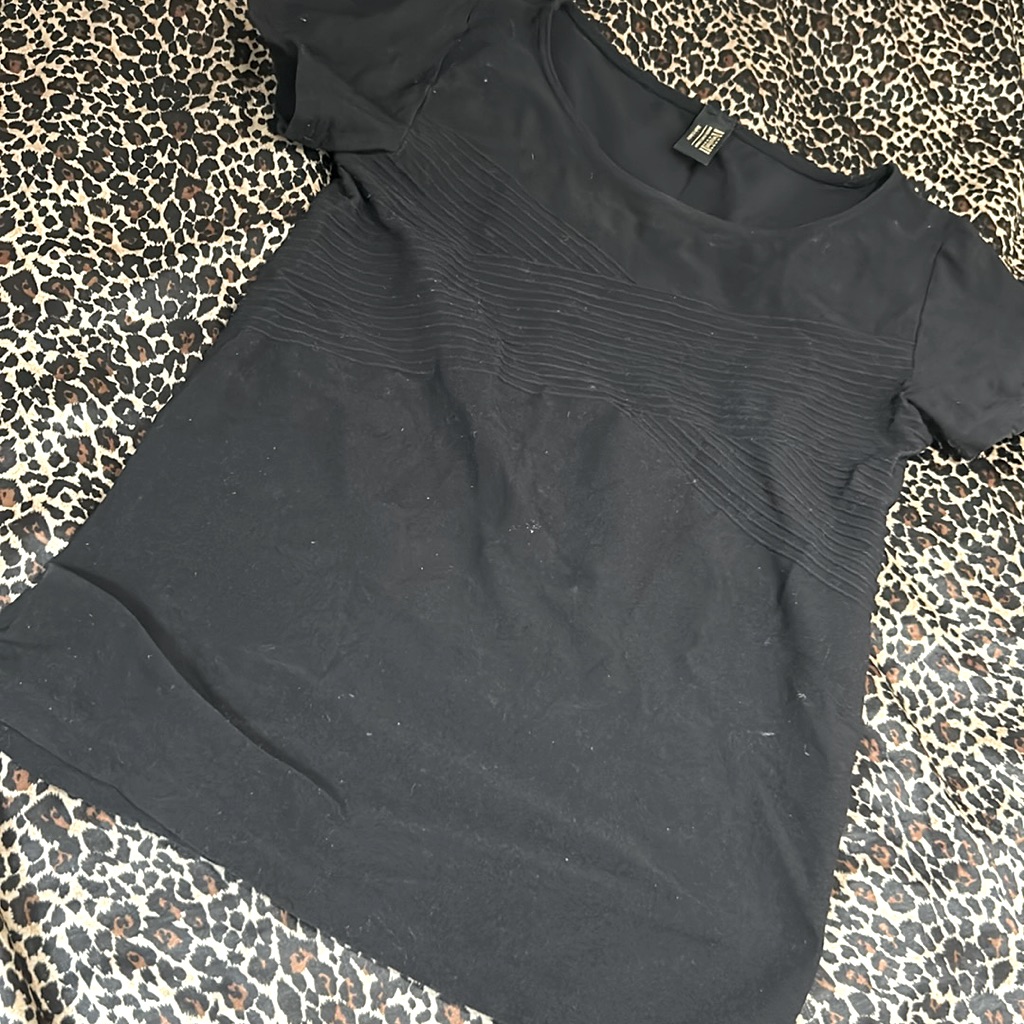 Wolford Black Basic Stretchy Tee Size Small